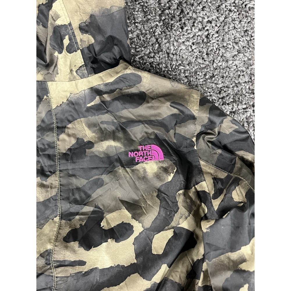 The North Face HyVent 2.5L Rain Jacket Women's Small Camo Hooded Zip Waterproof - Picture 8 of 10